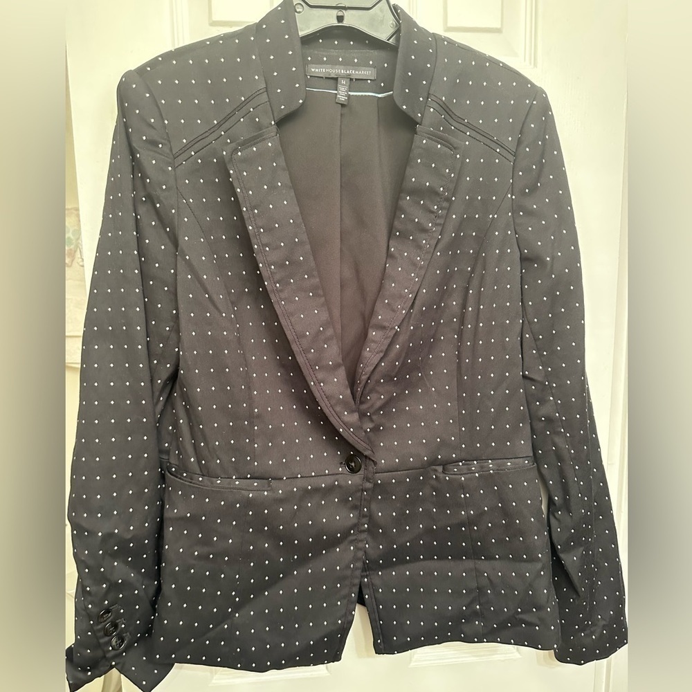 White House black market jacket with diamond pattern